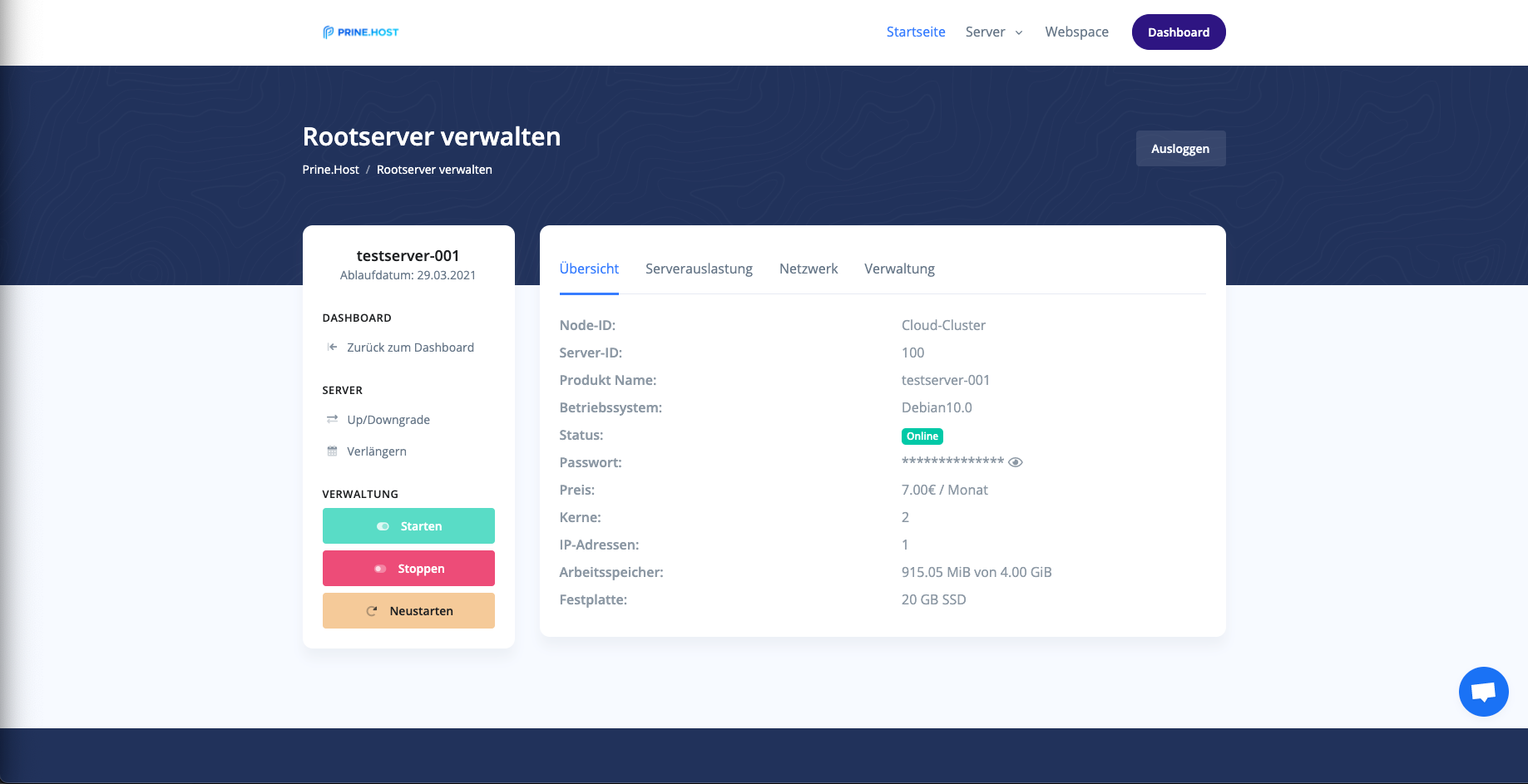 Rootserver verwaltung
